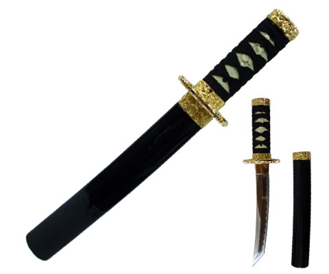 Tanto, black/gold 24 Karat, 41cm