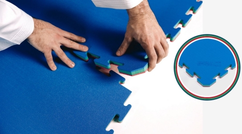 ProGame Tatami, GREEN WKF APPROVED 100x100x2cm red/blue