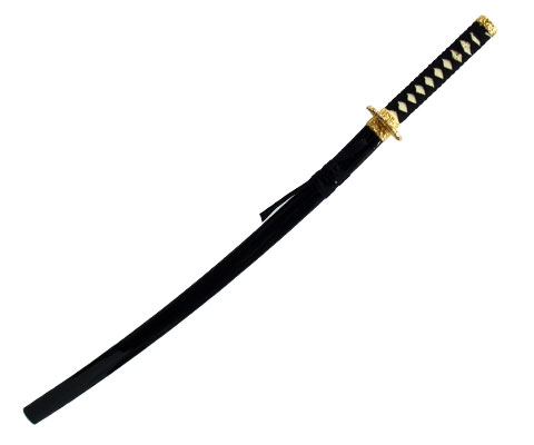 Katana, black-gold 24 Karat, 105cm